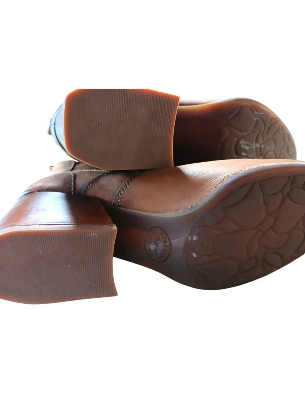 Kork Ease Albin Pull On Chelsea Ankle Boots Size 10 Brown Leather Block Heels